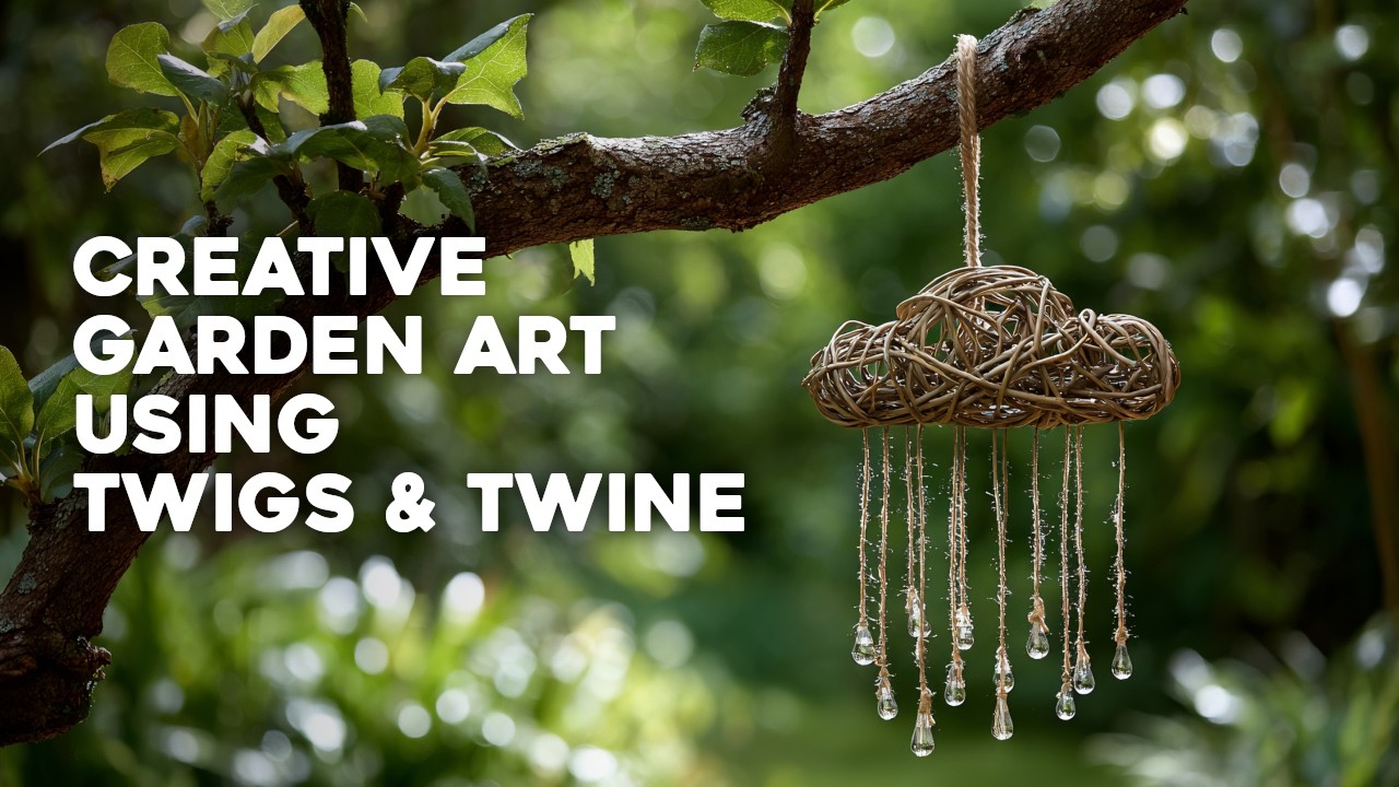 ⭐ Креативное художественное оформление сада с использованием веток и бечёвки