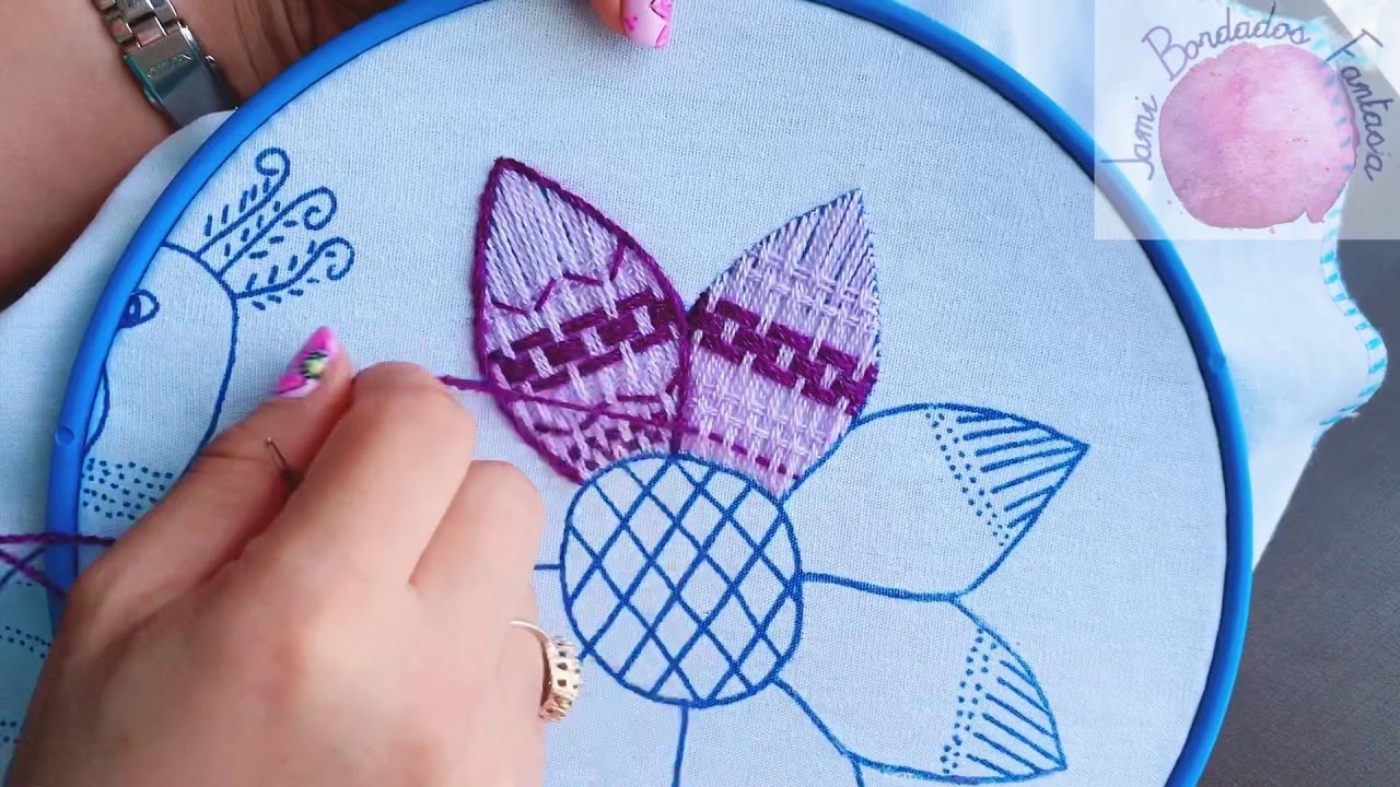 8. Bordado Fantasía Flor 3 / Hand Embroidered Flower / Fantasy Stitch