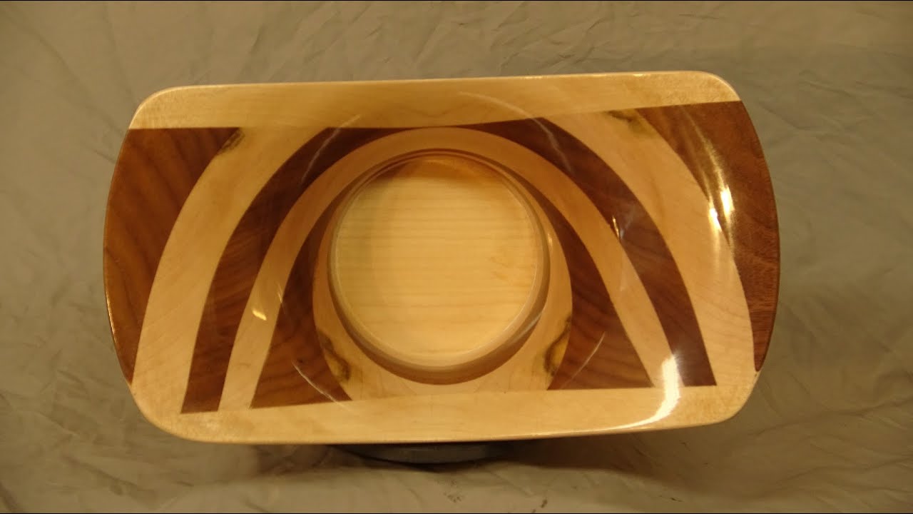 Woodturning Beech Walnut Winged Bowl