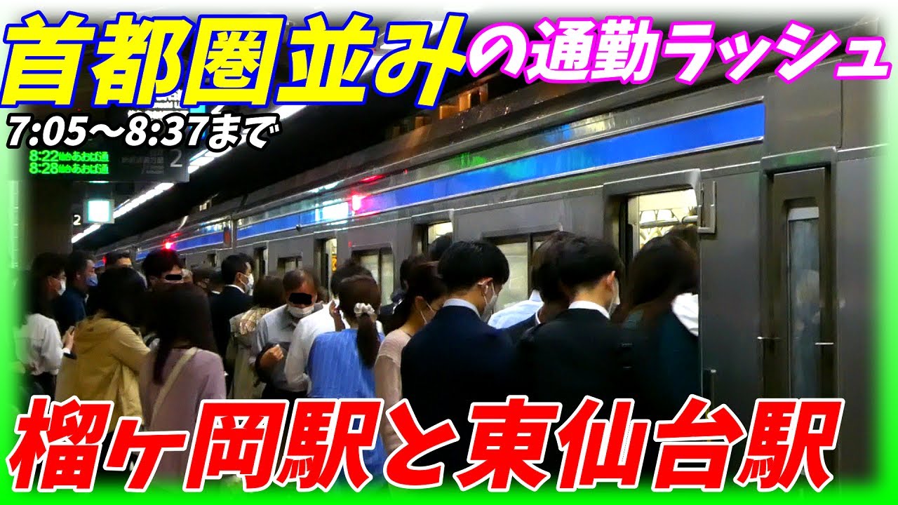 【通勤ラッシュ】首都圏並みの大混雑！東仙台駅＆榴ヶ岡駅の朝ラッシュ！【JR東北本線＆仙石線】