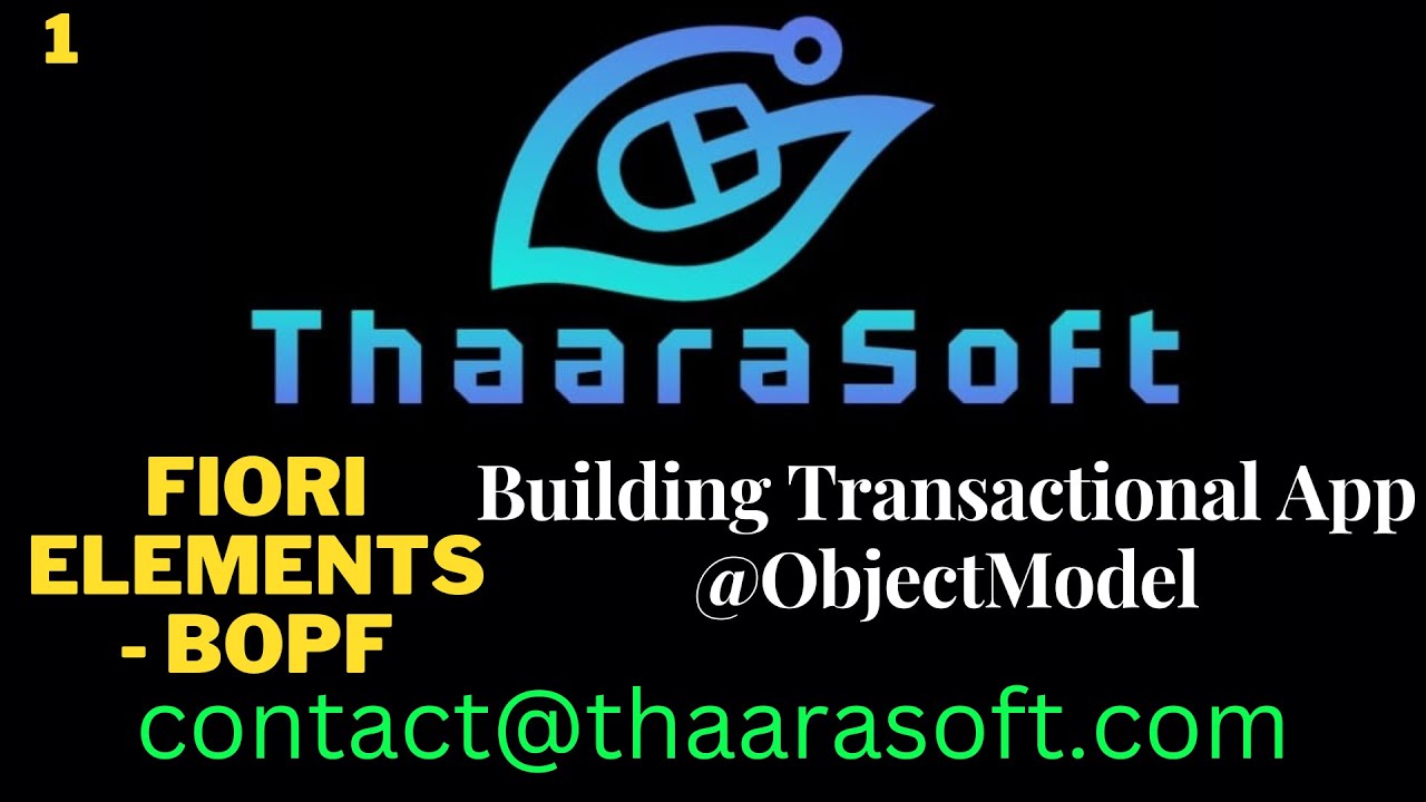 1 - BOPF - Fiori Elements - Transactional Apps Overview