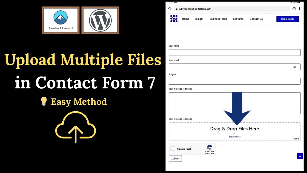 How to upload multiple files in contact form 7 | contact form 7 file upload tutorial (wordpress)