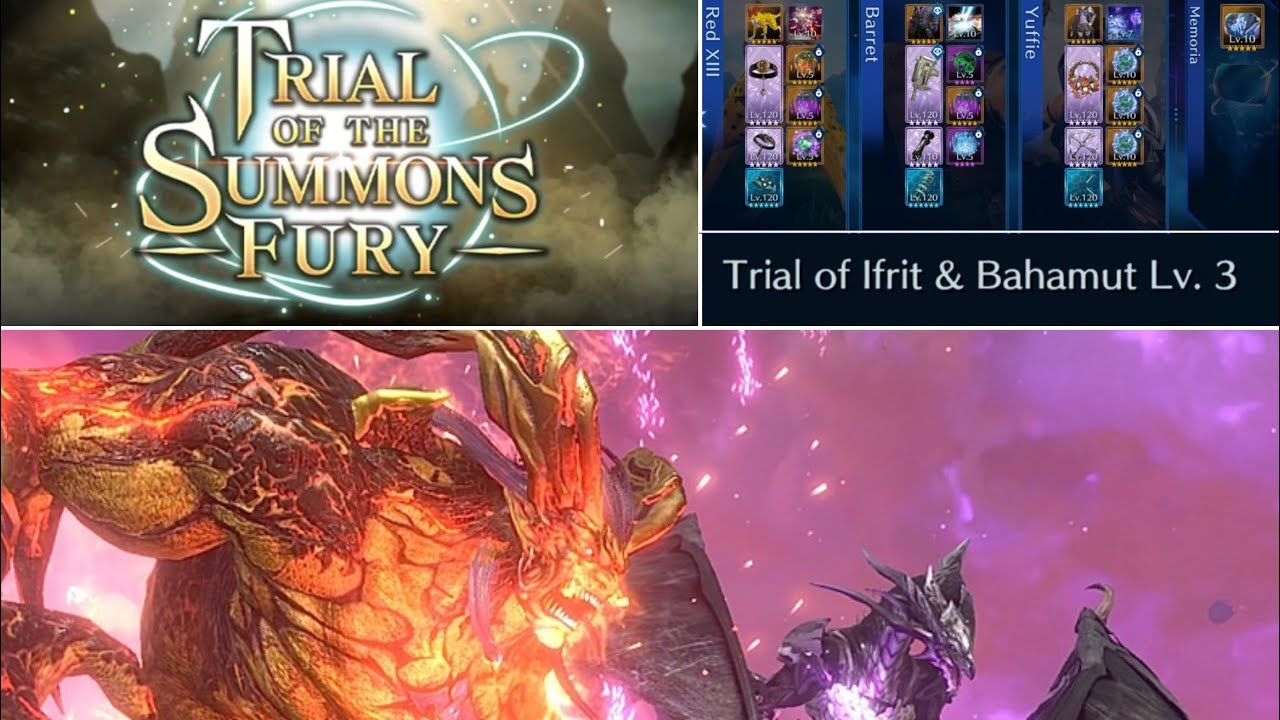 [FF7 : EC] Trial of the Summons Fury -  Ifrit & Bahamut lv.3
