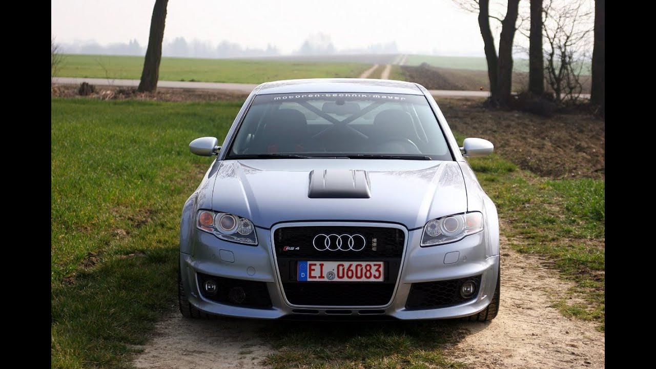 MTM Supercharged B7 Audi RS4 Clubsport!  Launch, 8250 RPM, Crazy Insane sound!