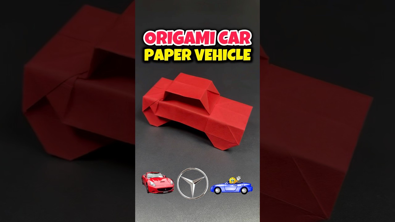 Origami Easy Paper Car Vehicle Craft Tutorial #papercar #origami #origamicraft #origamiart #shorts