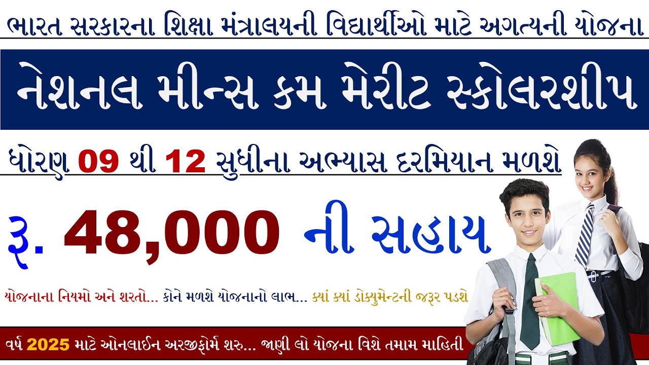 National Means Cum Merit Scholarship 2025 Gujarat | NMMS Scholarship Yojana 2025 Gujarat