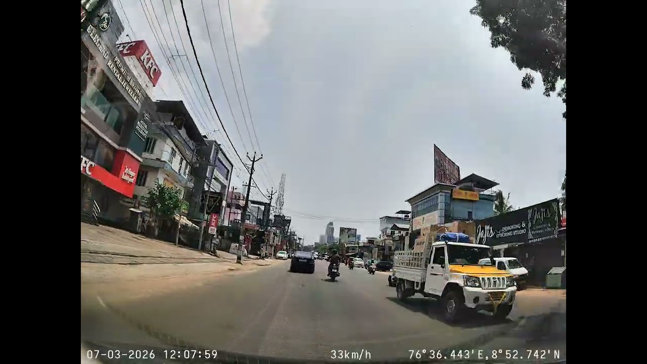 70mai A510 Rear Camera Real Driving Sample | 1080p Dashcam India 2026