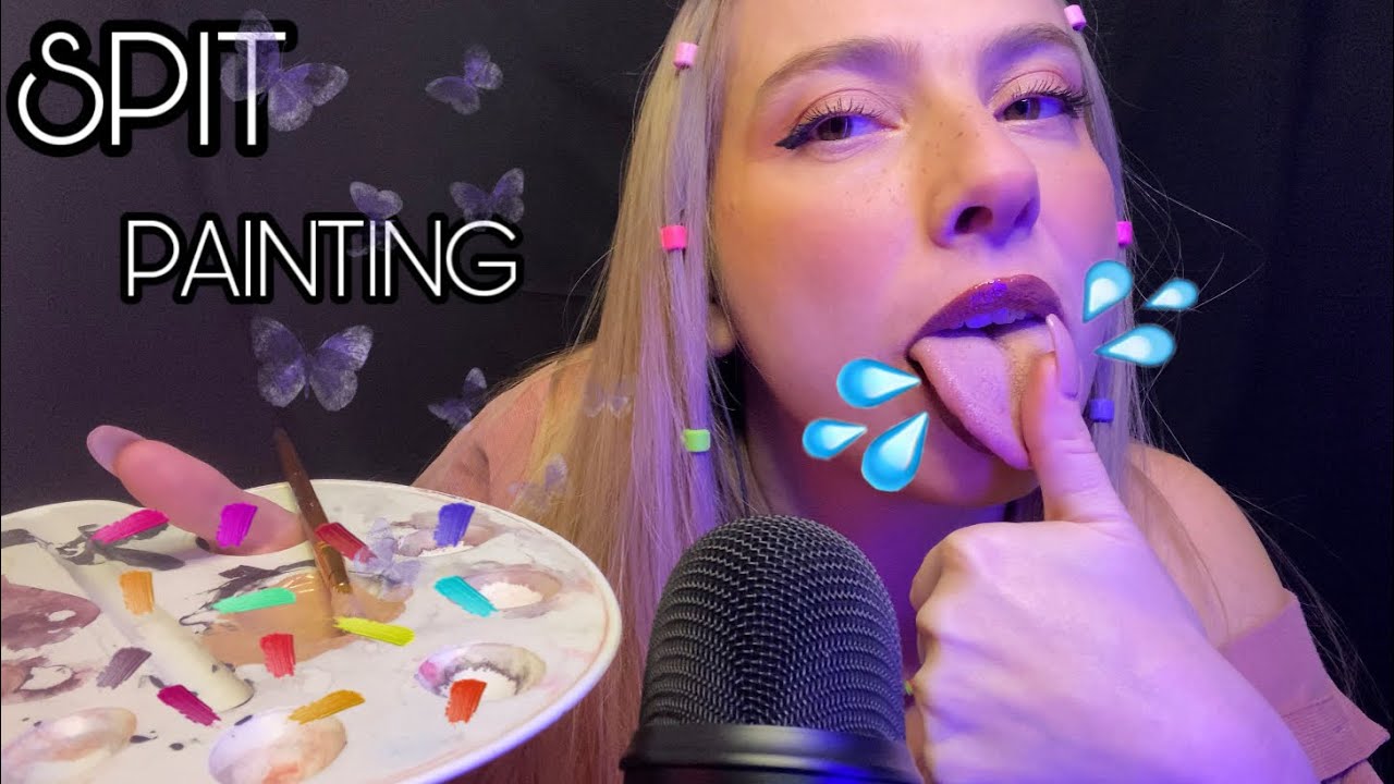 ASMR: SPIT PAINTING YOU 🎨👅💦TÜRKÇE ASMR #mouthsounds