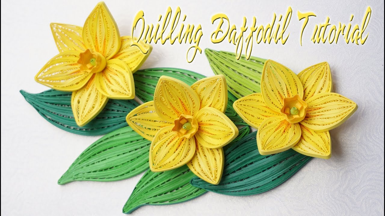 QUILLING DAFFODIL FLOWER TUTORIAL  , paper narcissus  | quilling flor de narciso tutorial