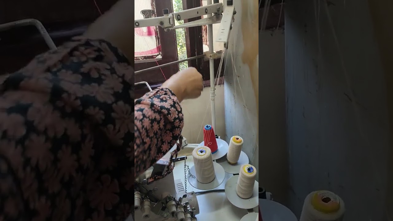 شرح طريقه لضم ماكينة الاستك الجدارات الصف الثالث فني ملابس جاهزه