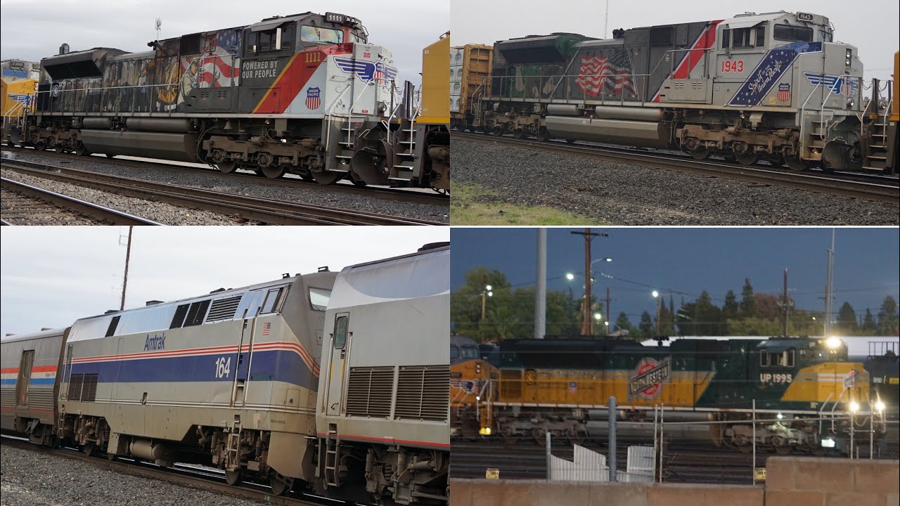 UP 1995, UP 1111, UP 1943 and AMTK 164 ALL IN THE SAME DAY!!