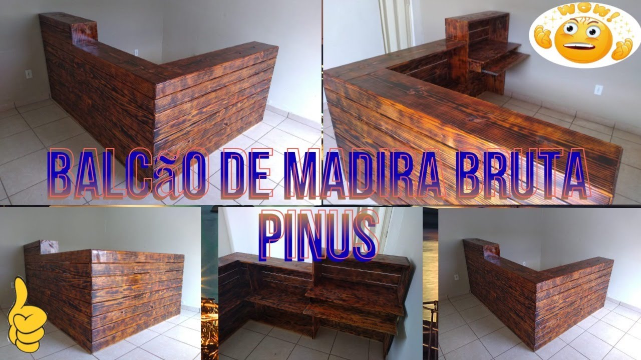 Como fazer um balcão de pinus para recepção.