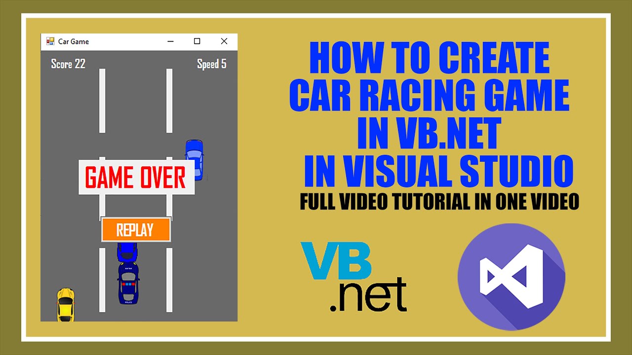 CAR RACING GAME|| in |VB.NET| in |Visual Studio| ||FULL VIDEO TUTORIAL||