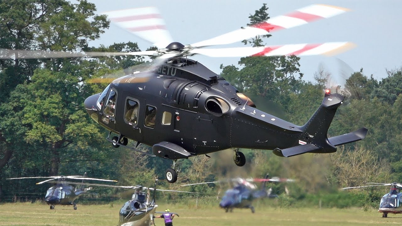 Stunning Leonardo AgustaWestland AW169 G-GETU landing & take off at Royal Ascot Heliport