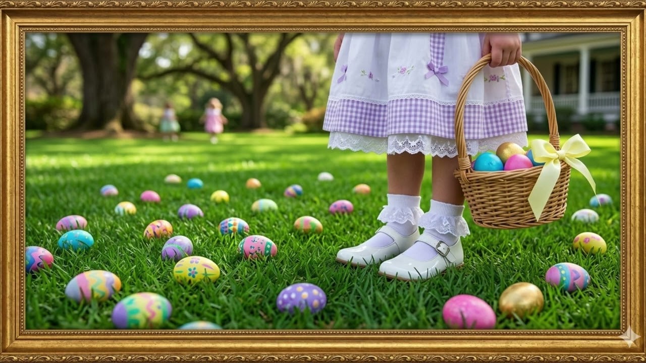 Old Fashion Easter Egg Hunt 4K Frame TV Art | screensaver for Spring