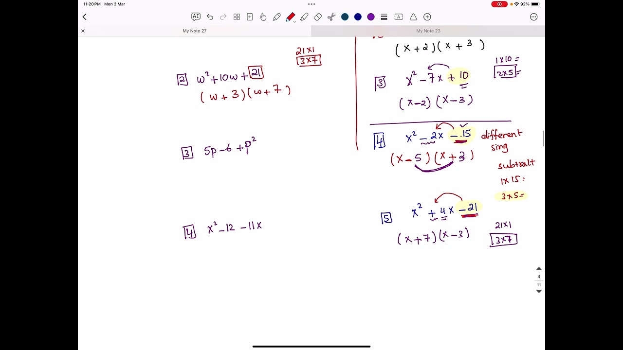 4.2: Factor Trinomials