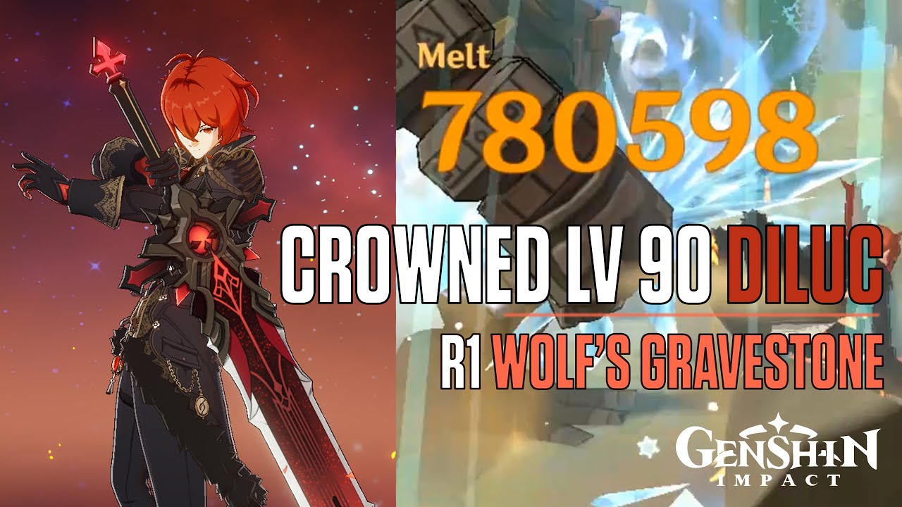 (345K CRIT) C0 CROWNED DILUC with Wolf's Gravestone showcase | Genshin Impact