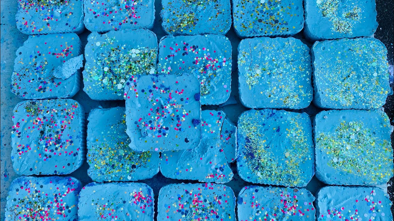 21 teal color blocks/chalk asmr/thank you for watching 😊