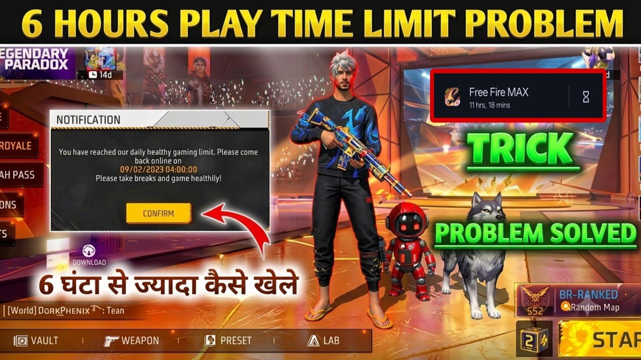 6 HOUR LIMIT PROBLEM SOLUTION FREE FIRE || YOU HAVE REACHED YOUR DAILY LIMIT