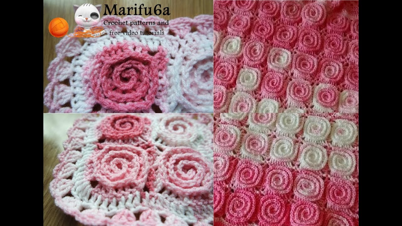 How to crochet spiral blanket flower afghan