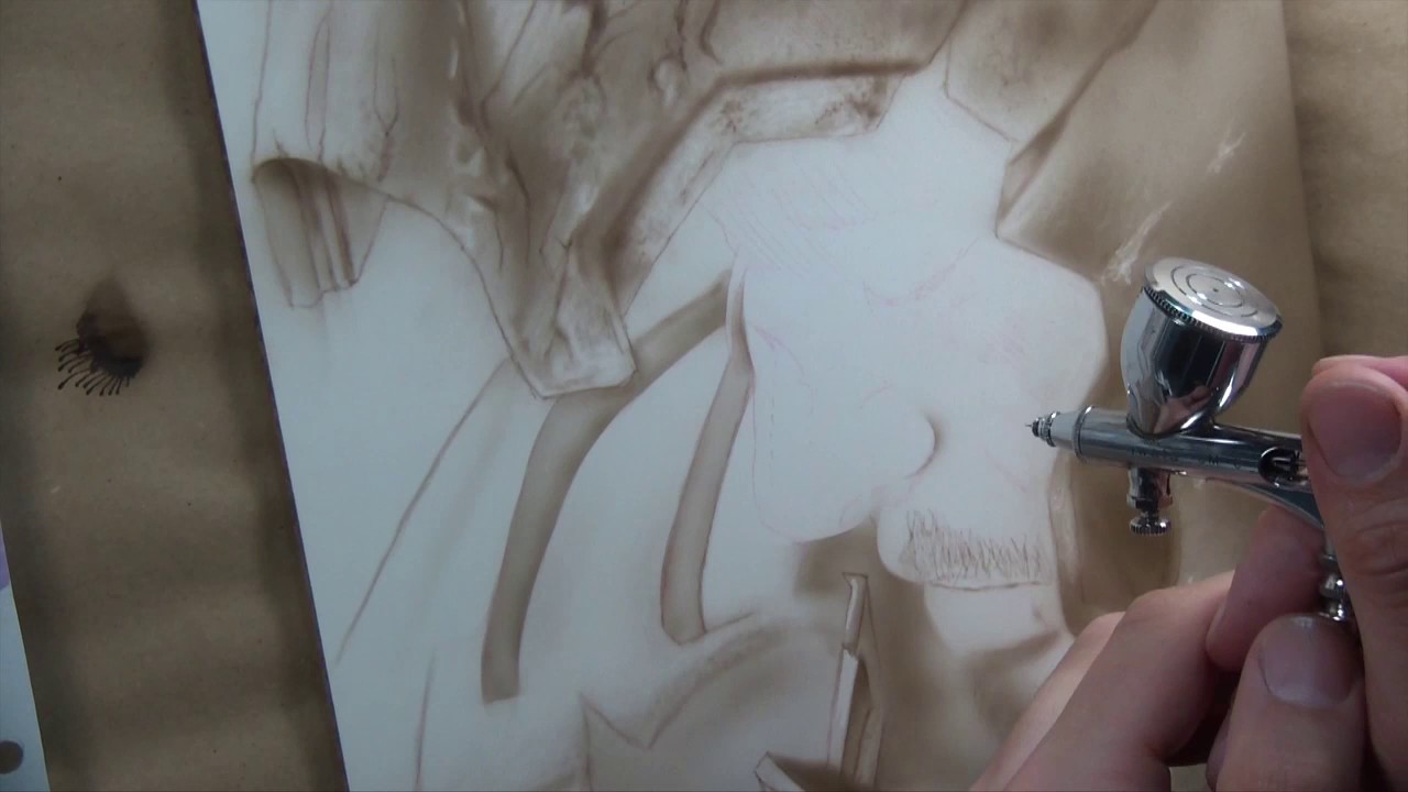 airbrush Iron man - how to draw iron man (speed paint)