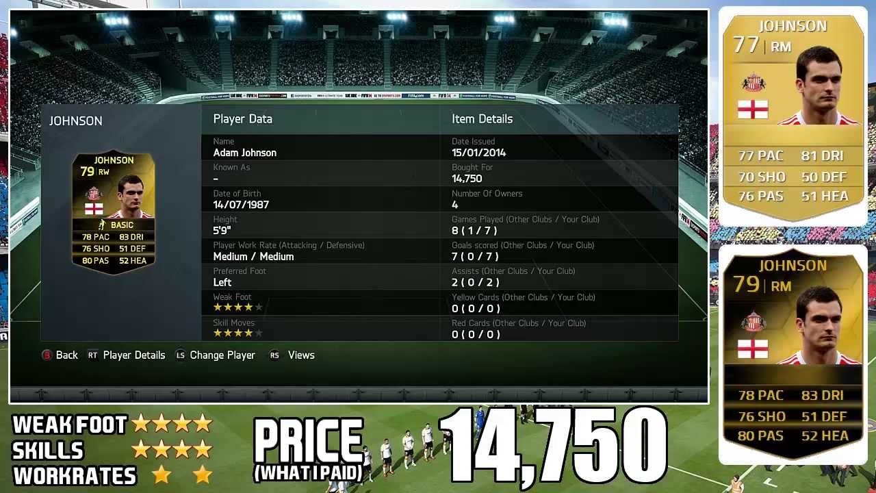 FIFA 14 - IF Adam Johnson (79) Player Review w/ In Game Stats & Gameplay