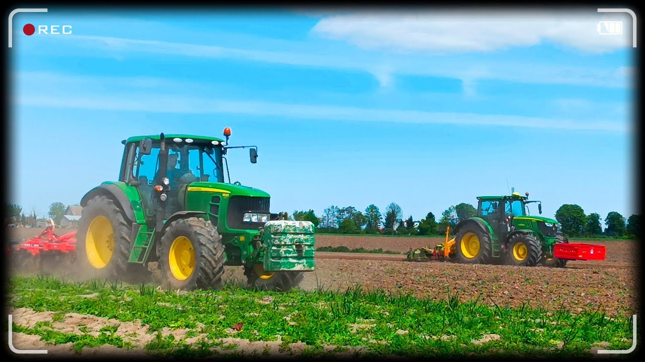 🇵🇱 UPRAWA I SADZENIE ZIEMNIAKÓW 🤟🏽3X JOHN DEERE NA POLU 👨🏻‍🌾 GRIMME 👌🏻