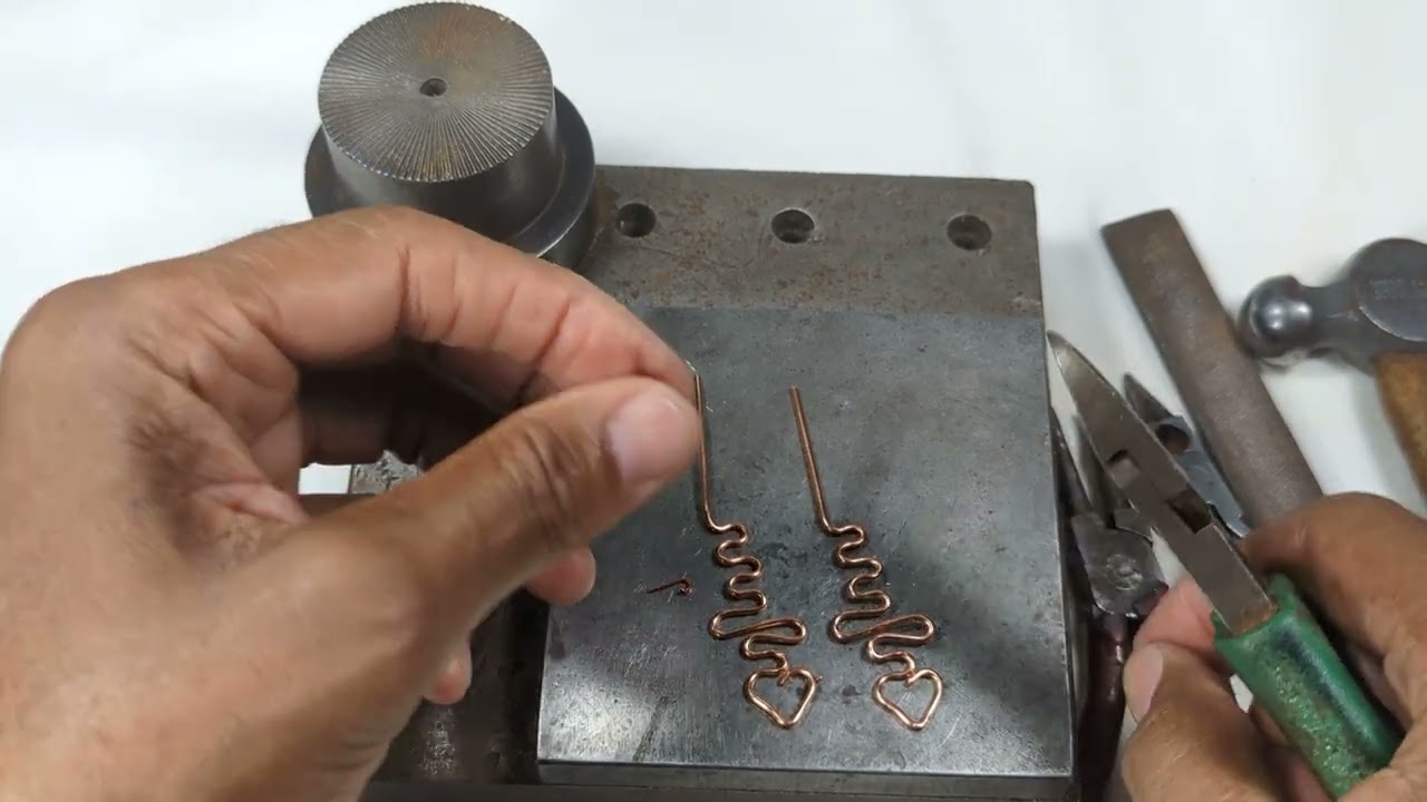 How to make Copper Heart Earrings