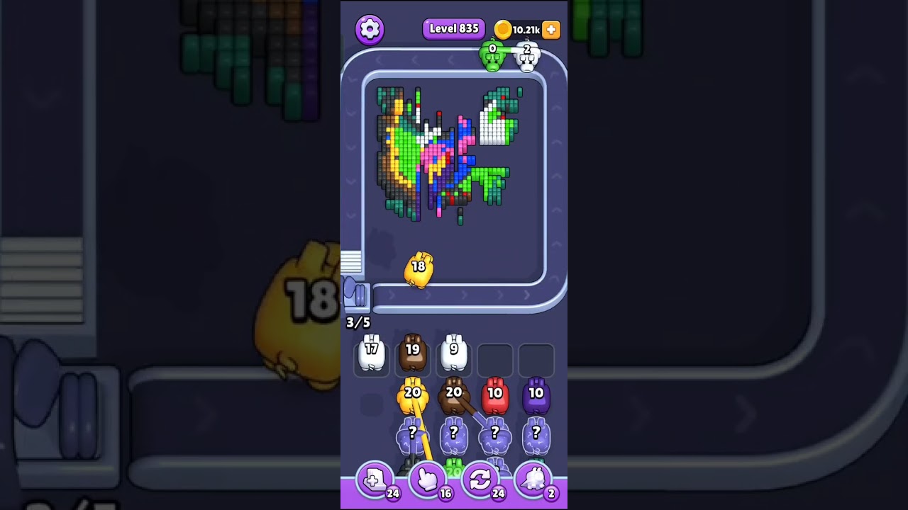#pixy6 HARD LEVEL 835 SOLVED 🔥💪#pixelflow #funny #solution #gaming #goodjob #satisfying 