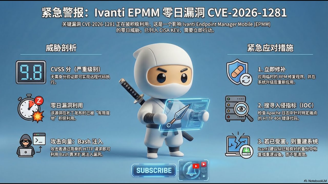 严重漏洞 9.8：为何您必须重建 Ivanti EPMM（CVE-2026-1281 完整披露）#网络安全