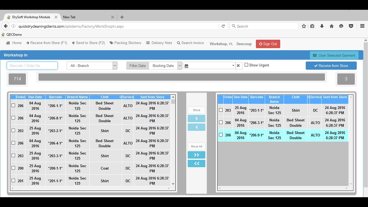 Quick Dry Cleaning Software Workshop Module Demonstration 2017