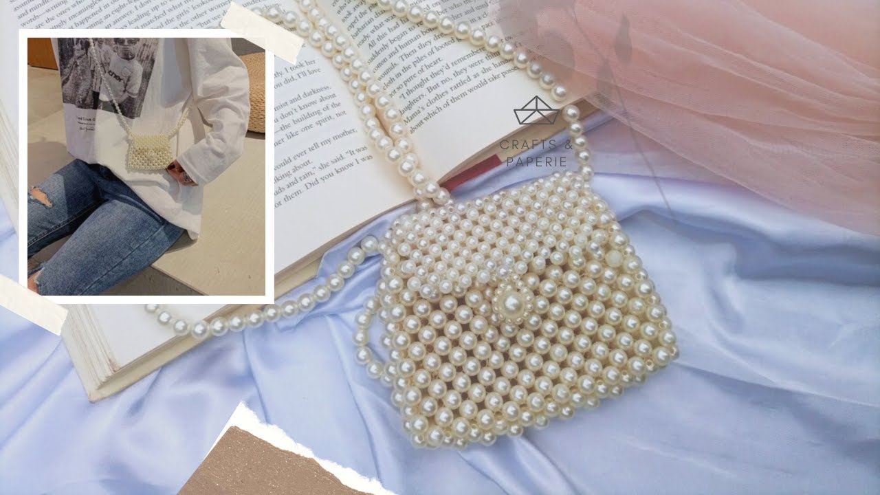 How to make pearl beaded bag// Diy pearl bead bag for beginners.