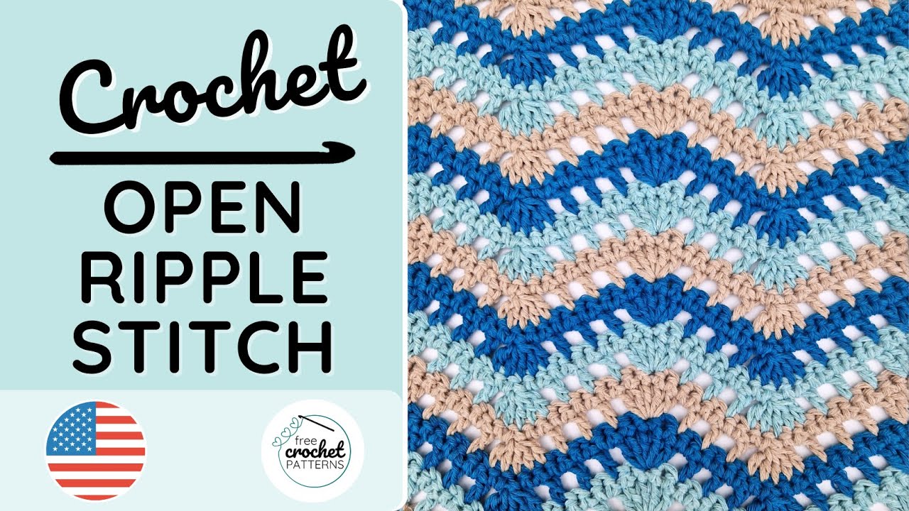 How to Crochet the Open Ripple Stitch - Tutorial incl Chart - #crochetstitch #crochettutorial