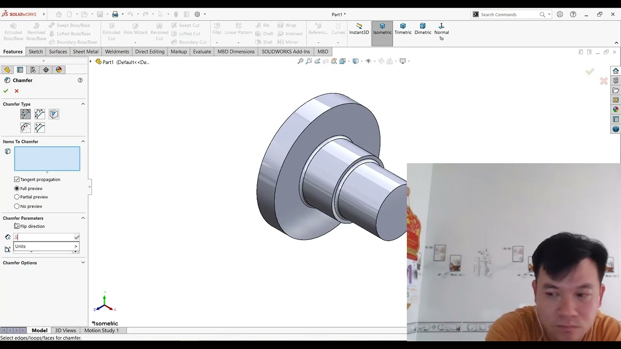 Universal Joint Design & Assembly in SolidWorks Step-by-Step Tutorial 4. axle