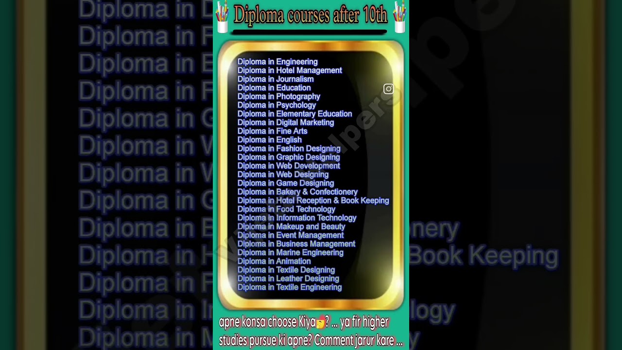 Diploma courses after 10th | S.C | #vijetahelpers #coursesafter10th #courses #knowledge #education