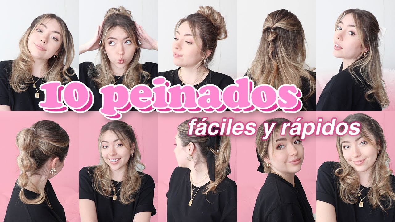 PEINADOS para CABELLO CORTO O MEDIANO | Hairstyles for SHORT Hair | Ekaty