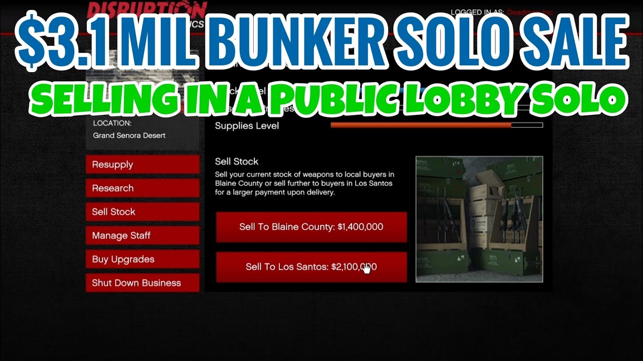 GTA Online - How to Sell a Full Bunker Solo in a Public Lobby