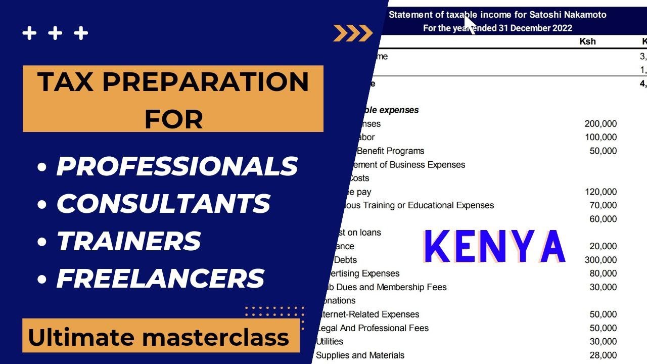 How to file income tax return as a consultant professional trainer contractor or freelancer in Kenya
