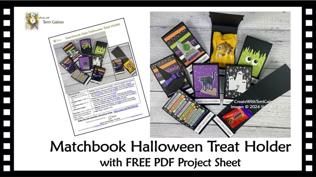 Halloween Matchbook Treat Holder with FREE PDF Project Sheet