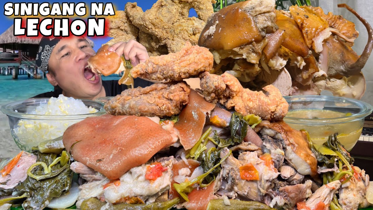 Sinigang na LECHON and CRISPY CHICKEN NECK MUKBANG PINOY MUKBANG