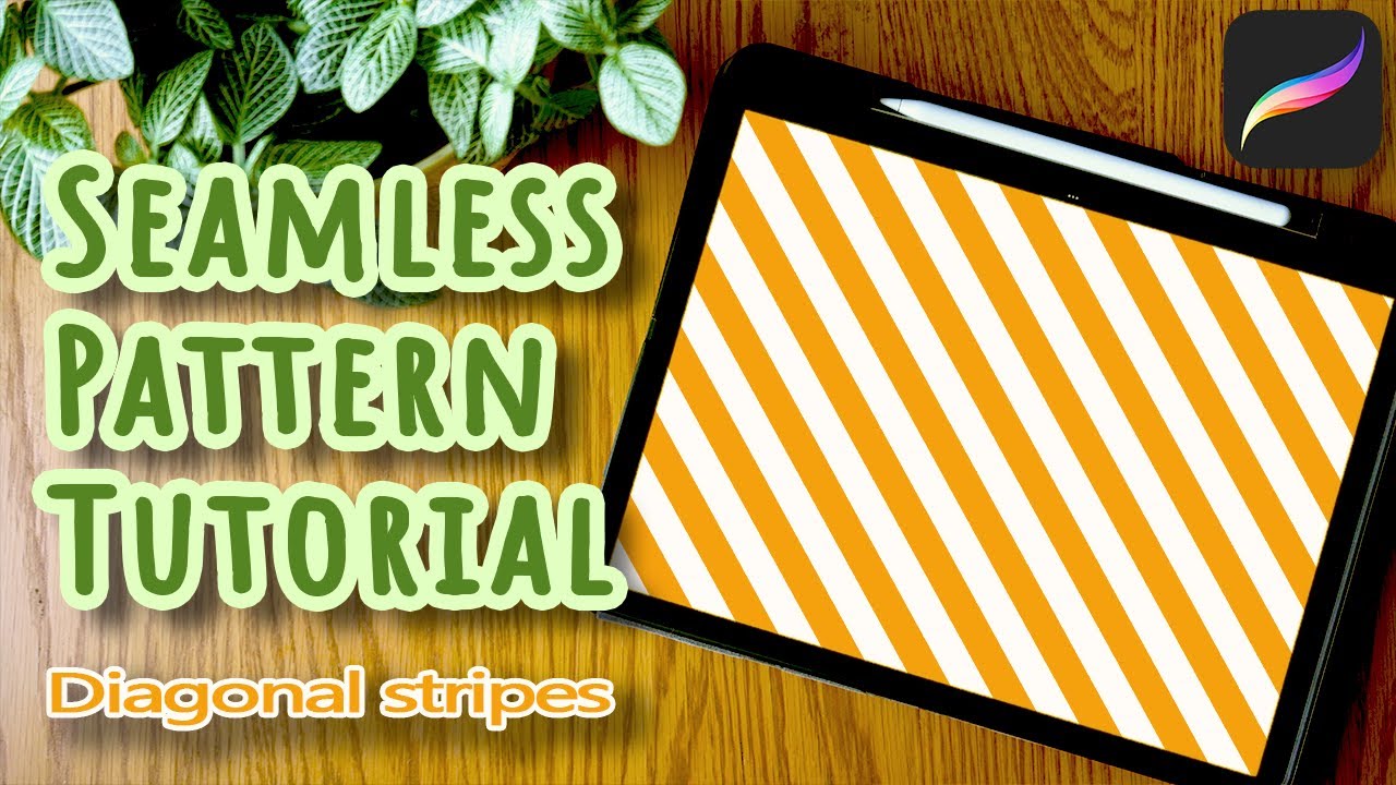 Make Seamless Diagonal Stripes in Procreate. Seamless Pattern Tutorial For Beginners. Step by step.