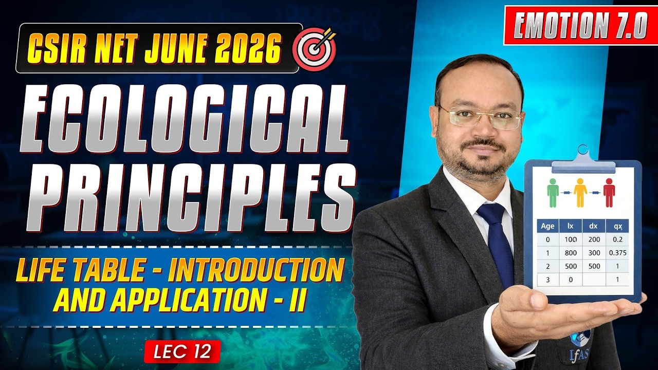 Life Table- Introduction And Application- II | Ecological Principles | CSIR NET June 2026 | Lec-12