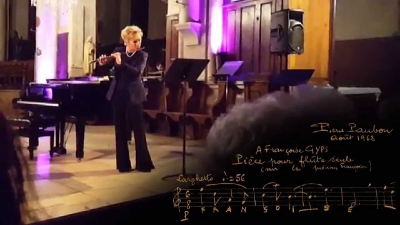 Pierre Paubon - Pi&egrave;ce pour fl&ucirc;te seule (sur le pr&eacute;nom de Fran&ccedil;oise)