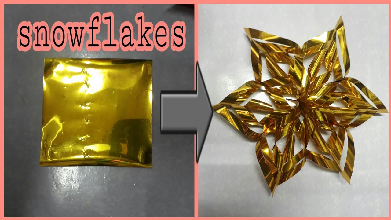#diy #starornament  Quick and easy DIY SNOWFLAKES using colored foil
