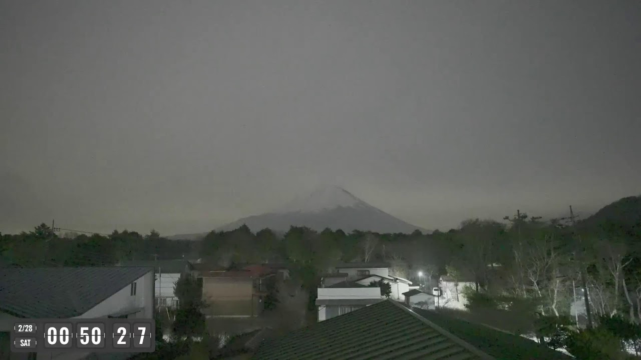 流星の富士山ライブカメラで星空観察！Meteor starry night Mount fuji live camera!