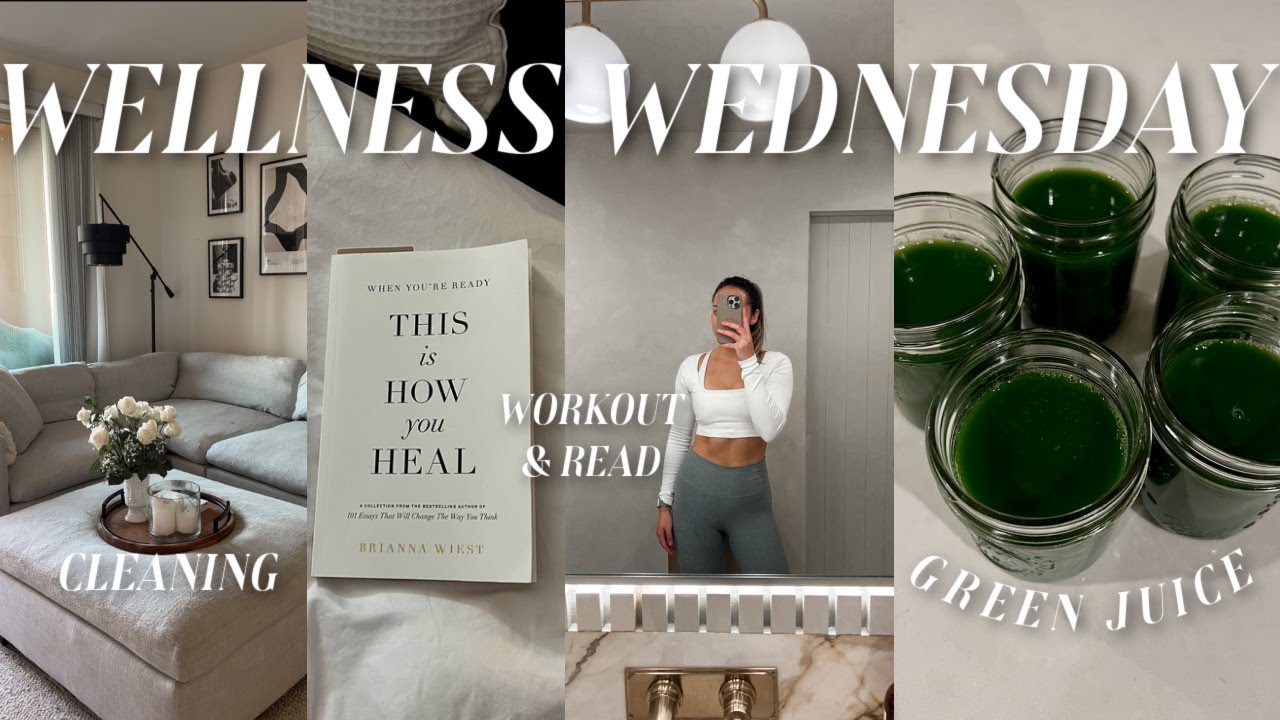 ☁️WELLNESS WEDNESDAY VLOG🥬🌿: green juice recipe, cleaning , workout class & grocery restock