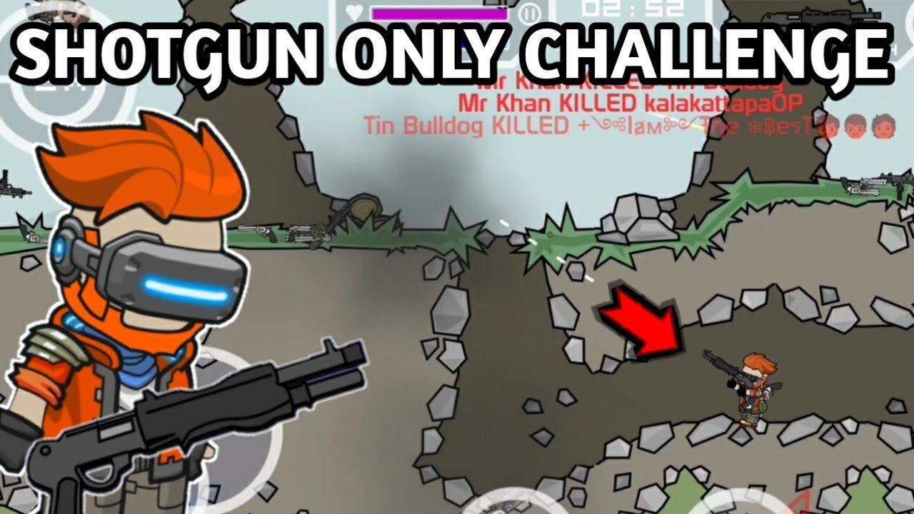 Shotgun Only Challenge in Mini Militia !!