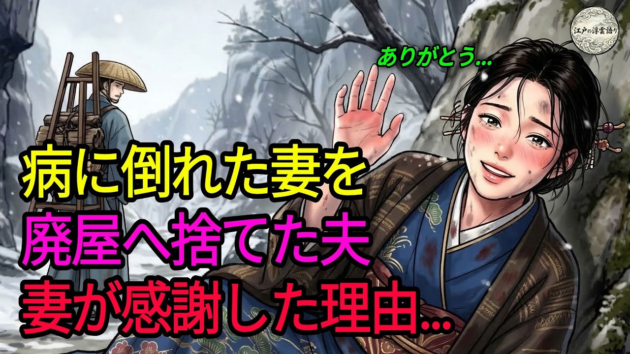 藩校首席合格後、病に倒れた妻を廃屋へ捨てに行った夫、その夜、妻が感謝の礼をするのだが… | 昔話 | 説話 | オーディオブック | 伝説