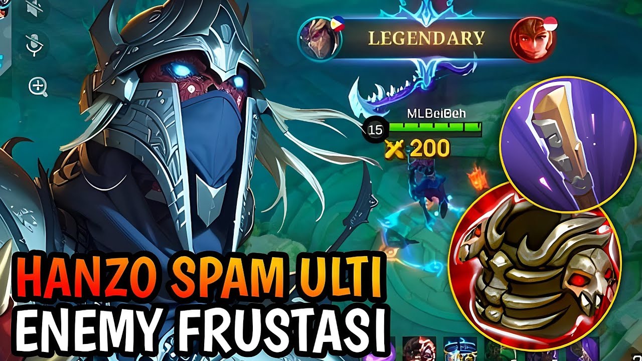 KUYANG ABADI! TEROR MUSUH PAKAI BUILD HANZO NO COOLDOWN INI| MLBB
