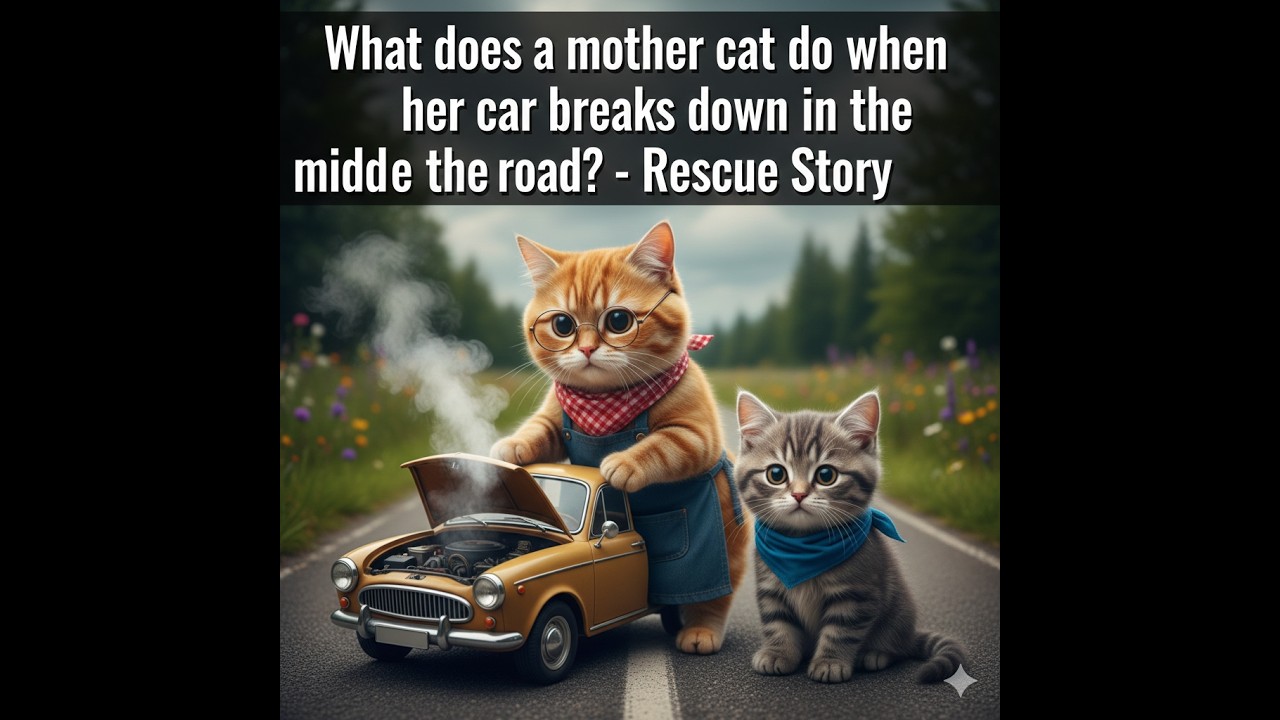 What does a mother cat do when her car breaks down in the middle of the road? - Rescue Story